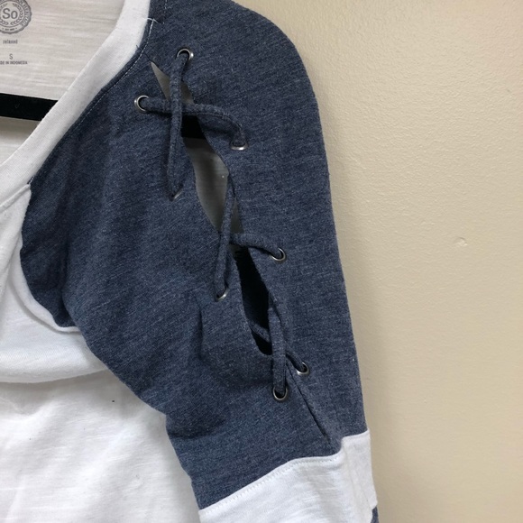 Blue and White Baseball Tee - Picture 4 of 4